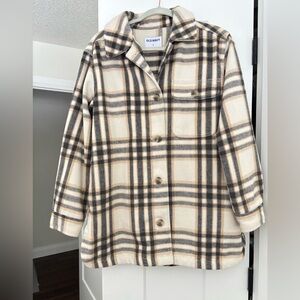Old Navy Checkered Shacket in Cream and Black